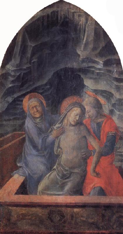 Fra Filippo Lippi The Dead Christ Supported by Mary and St.John the Evangelist China oil painting art